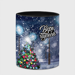 Кружка 3D Новогодняя ёлочка, цвет: 3D-белый + черный — фото 2