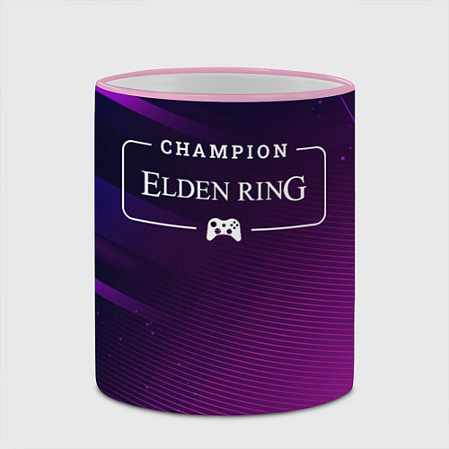 Кружка цветная Elden Ring gaming champion: рамка с лого и джойсти / 3D-Розовый кант – фото 2