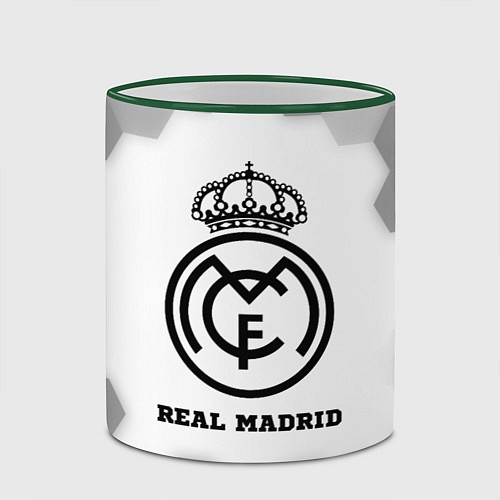 Кружка цветная Real Madrid sport на светлом фоне / 3D-Зеленый кант – фото 2