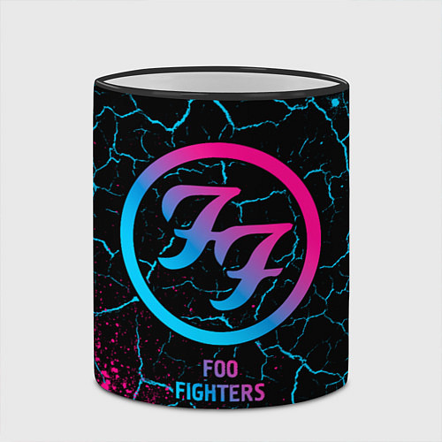 Кружка цветная Foo Fighters - neon gradient / 3D-Черный кант – фото 2