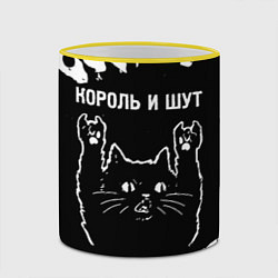 Кружка 3D Группа Король и Шут и рок кот, цвет: 3D-желтый кант — фото 2