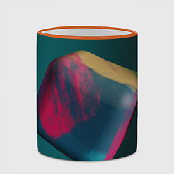 Кружка 3D Абстрактный огромный куб, цвет: 3D-оранжевый кант — фото 2