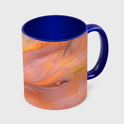 Кружка 3D Оранжевая река и краски, цвет: 3D-белый + синий