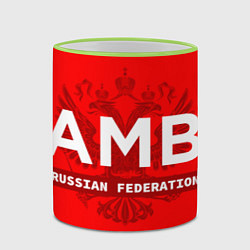 Кружка 3D Russian federation sambo - на красном фоне, цвет: 3D-светло-зеленый кант — фото 2