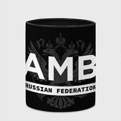 Кружка 3D Russian federation sambo - на черном фоне, цвет: 3D-белый + черный — фото 2