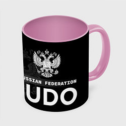 Кружка 3D Judo Russian Federation, цвет: 3D-белый + розовый