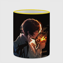 Кружка 3D Дазай Осаму - Бродячие псы, цвет: 3D-желтый кант — фото 2