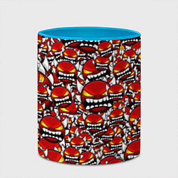 Кружка 3D Геометри Даш демоны паттерн, цвет: 3D-белый + небесно-голубой — фото 2