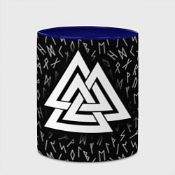 Кружка 3D Valknut runes pattern, цвет: 3D-белый + синий — фото 2