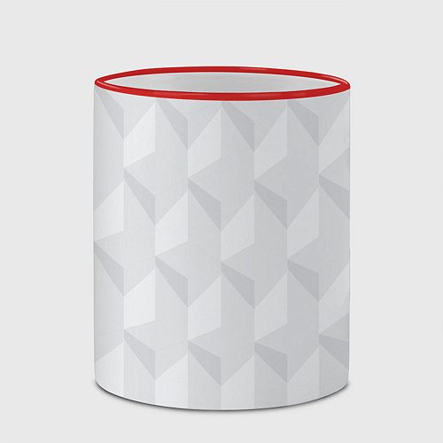 Кружка цветная Абстрактная серая геометрическая текстура / 3D-Красный кант – фото 2