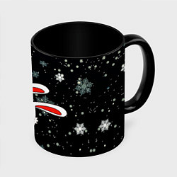 Кружка 3D Подмигивающий кролик, цвет: 3D-белый + черный