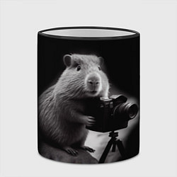 Кружка 3D Капибара фотограф, цвет: 3D-черный кант — фото 2