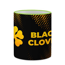 Кружка 3D Black Clover - gold gradient: надпись и символ, цвет: 3D-светло-зеленый кант — фото 2