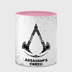 Кружка 3D Assassins Creed с потертостями на светлом фоне, цвет: 3D-белый + розовый — фото 2