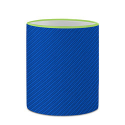 Кружка 3D Плетёная синяя ткань - паттерн, цвет: 3D-светло-зеленый кант — фото 2
