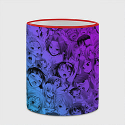 Кружка 3D Ахегао красивый неон, цвет: 3D-красный кант — фото 2