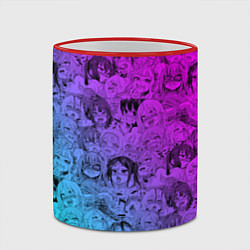 Кружка 3D Ахегао девушки градиент, цвет: 3D-красный кант — фото 2