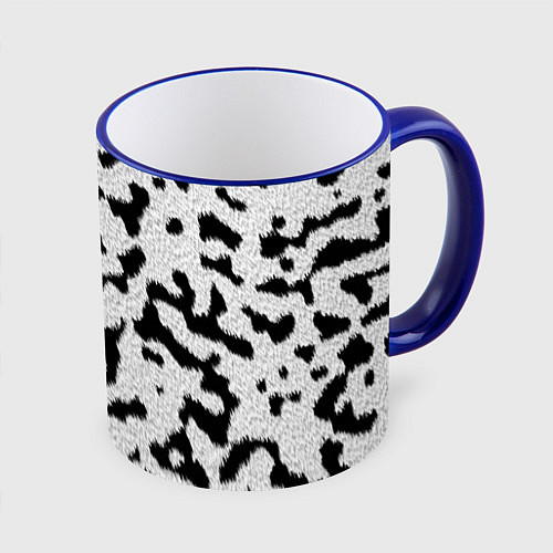 Кружка цветная Далматин - текстура / 3D-Синий кант – фото 1