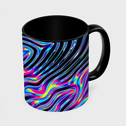 Кружка 3D Голографические полосы, цвет: 3D-белый + черный