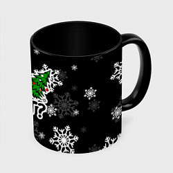 Кружка цветная What котик роняет ёлку