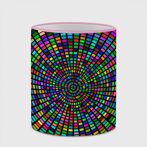Кружка цветная Цветная спираль - оптическая иллюзия / 3D-Розовый кант – фото 2
