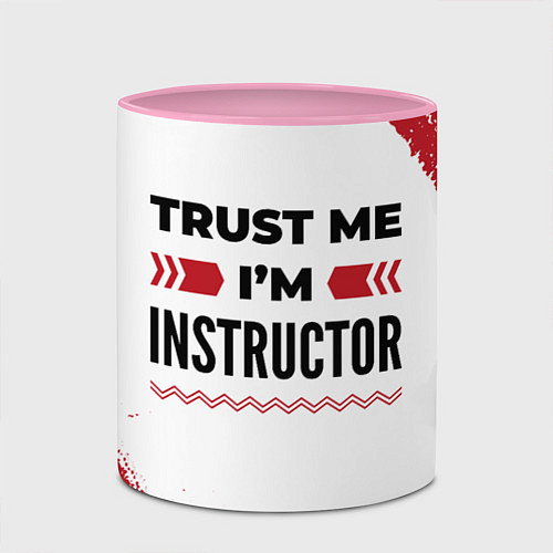 Кружка цветная Trust me Im instructor white / 3D-Белый + розовый – фото 2