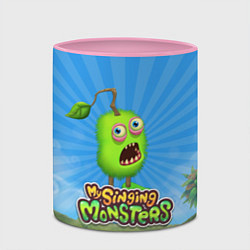 Кружка 3D My Singin Monsters - Зерномех, цвет: 3D-белый + розовый — фото 2