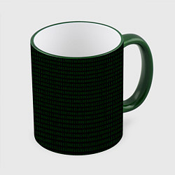 Кружка 3D Однотонный двоичный код, цвет: 3D-зеленый кант