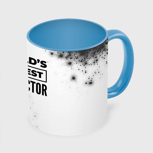 Кружка цветная Worlds okayest instructor - white / 3D-Белый + небесно-голубой – фото 1