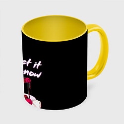 Кружка 3D Новогодняя аниме девочка Аянами, цвет: 3D-белый + желтый