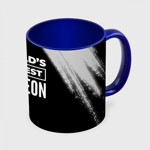Кружка цветная Worlds okayest surgeon - dark / 3D-Белый + синий – фото 1