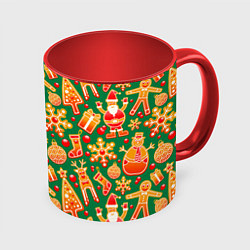 Кружка 3D Christmas decorations with gifts, цвет: 3D-белый + красный