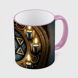 Кружка 3D Ханука праздник огней, цвет: 3D-розовый кант