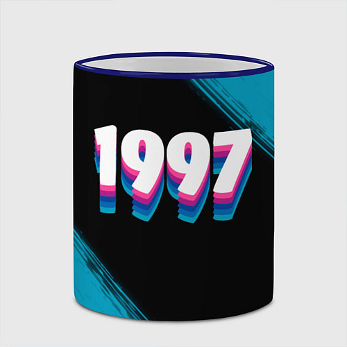 Кружка цветная Made in 1997: vintage art / 3D-Синий кант – фото 2