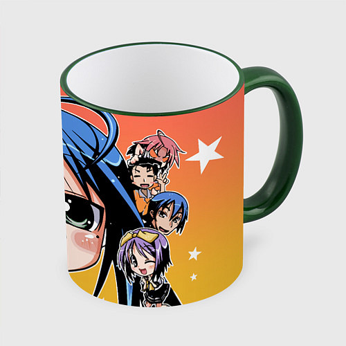 Кружка цветная Lucky star / 3D-Зеленый кант – фото 1