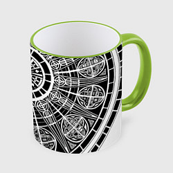 Кружка 3D Готический витраж, цвет: 3D-светло-зеленый кант