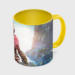 Кружка 3D Кассандра, цвет: 3D-белый + желтый