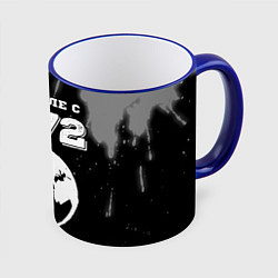 Кружка 3D На Земле с 1972: краска на темном, цвет: 3D-синий кант