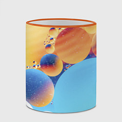 Кружка 3D Абстрактные круги с разными красками, цвет: 3D-оранжевый кант — фото 2