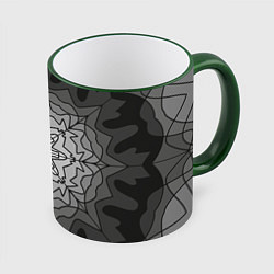 Кружка 3D Бабушкин ковер, цвет: 3D-зеленый кант