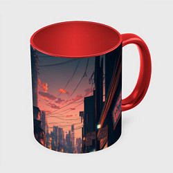 Кружка 3D Киото на закате, цвет: 3D-белый + красный