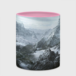 Кружка 3D Природа Скайрима, цвет: 3D-белый + розовый — фото 2