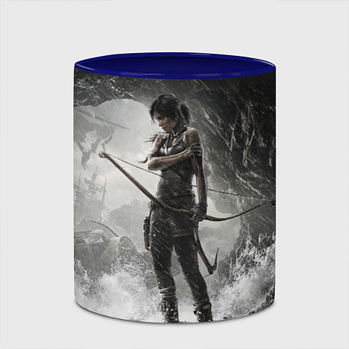 Кружка цветная Лара Крофт / 3D-Белый + синий – фото 2