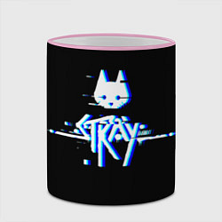 Кружка 3D Stray blue glitch, цвет: 3D-розовый кант — фото 2
