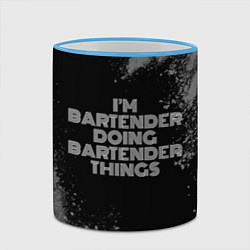 Кружка 3D Im bartender doing bartender things: на темном, цвет: 3D-небесно-голубой кант — фото 2