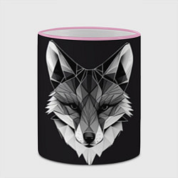 Кружка 3D Lowpoly fox, цвет: 3D-розовый кант — фото 2