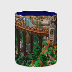 Кружка 3D Minecraft постройка, цвет: 3D-белый + синий — фото 2