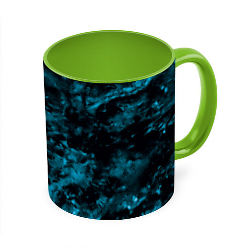 Кружка цветная Камуфляж с голубым оттенком / 3D-Белый + светло-зеленый – фото 1