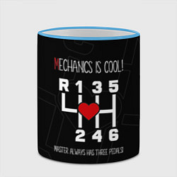 Кружка 3D Mechanics is COOL, цвет: 3D-небесно-голубой кант — фото 2