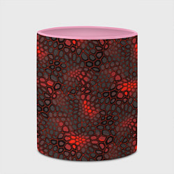 Кружка 3D Красно-черная объемная броня, цвет: 3D-белый + розовый — фото 2